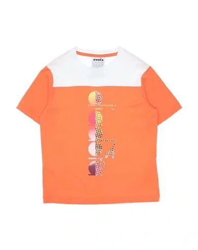 Diadora Babies'  Toddler Girl T-shirt Orange Size 4 Cotton