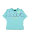 Diadora Babies'  Toddler Girl T-shirt Turquoise Size 6 Cotton In Blue