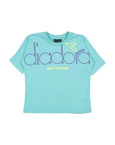Diadora Babies'  Toddler Girl T-shirt Turquoise Size 6 Cotton In Blue
