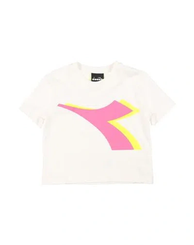 Diadora Babies'  Toddler Girl T-shirt White Size 6 Cotton