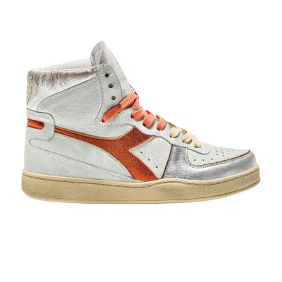 Pre-owned Diadora Wmns Mi Basket 'metal - White Orange Nasturtium' | Women's Size 6.5