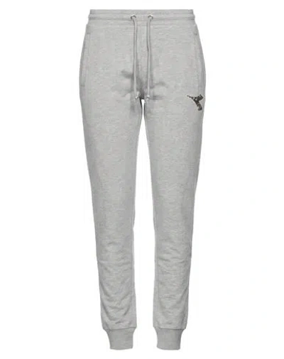Diadora Woman Pants Light Grey Size Xl Cotton, Polyester