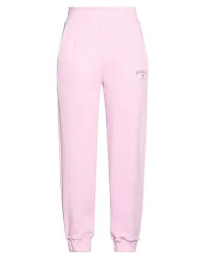 Diadora Woman Pants Pink Size L Cotton, Polyester