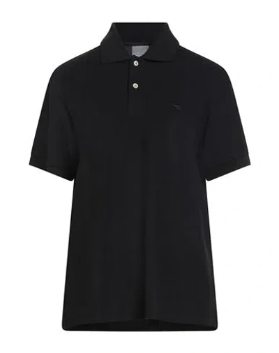Diadora Woman Polo Shirt Black Size M Cotton
