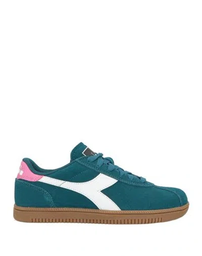 Diadora Woman Sneakers Deep Teal Size 6 Leather In Green