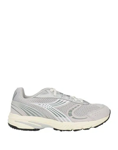 Diadora Woman Sneakers Light Grey Size 9.5 Leather, Textile Fibers In Gray