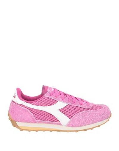 Diadora Woman Sneakers Magenta Size 7 Leather In Pink