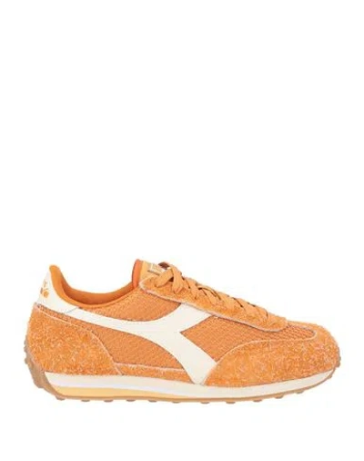 Diadora Woman Sneakers Mandarin Size 7 Leather In Orange