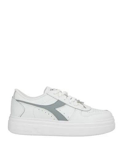 Diadora Woman Sneakers White Size 8 Leather, Synthetic Fibers