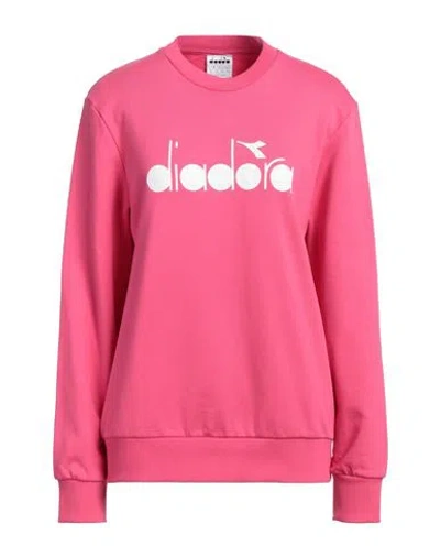 Diadora Woman Sweatshirt Fuchsia Size M Cotton In Pink