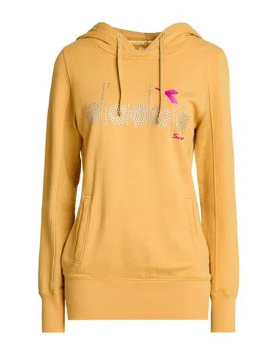 Diadora Woman Sweatshirt Mandarin Size S Cotton In Yellow