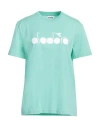 Diadora Woman T-shirt Light Green Size S Cotton In Green