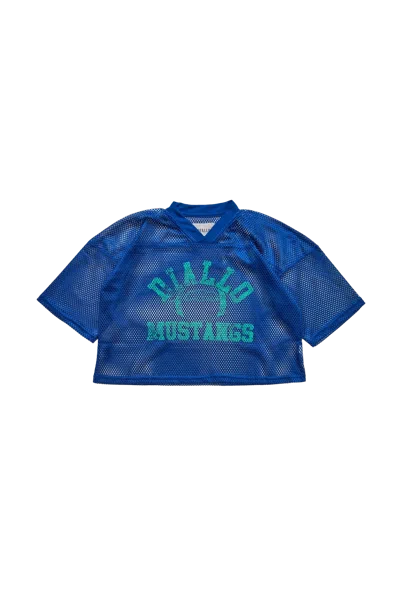 Diallo Short Sleeve Mesh Crop Jersey In Royal Aqua