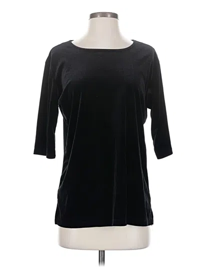 Pre-owned Dialogue 3/4 Sleeve Top Black Boatneck Tops