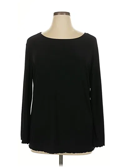 Pre-owned Dialogue Long Sleeve Top Black Boatneck Tops