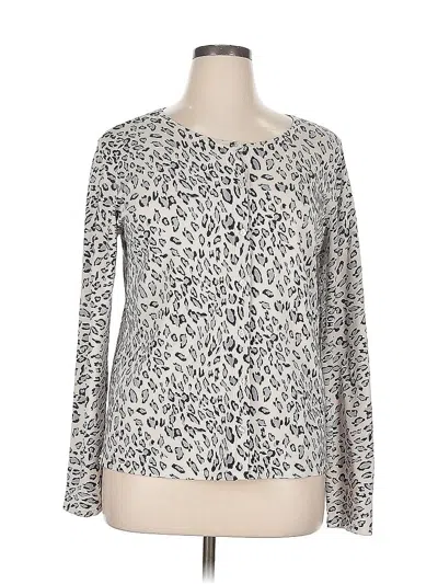 Pre-owned Dialogue Long Sleeve Top Silver Scoop Neck Tops