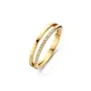 Diamanti Per Tutti Duo Diamond Embellished Gold Ring In Gold Tone