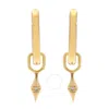 Diamanti Per Tutti Gold Huggie Earrings With Diamond Charm