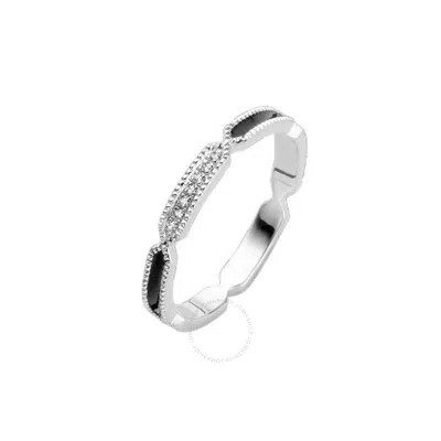 Diamanti Per Tutti Ladies Silver / Black Black Vibration Ring In Silver Tone/black