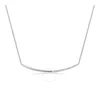Shop Diamanti Per Tutti Ladies Silver Linea Micropave Curved Bar Necklace In Silver Tone