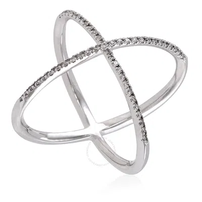 Diamanti Per Tutti Ladies Silver-tone Cross-over Ring In Silver Tone
