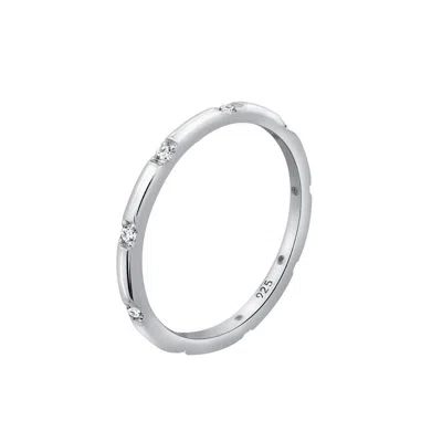 Diamonbliss Stackable Station Ring In Metallic