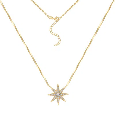 Diamonbliss Starburst Pave Pendant Necklace In Gold