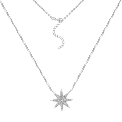 Diamonbliss Starburst Pave Pendant Necklace In Metallic