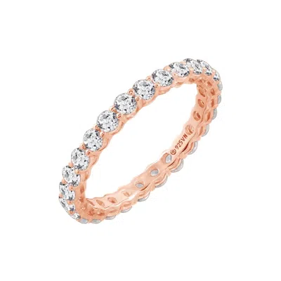 Diamonbliss Women's 2.5mm Round Cut Eternity Ring - Rose Gold
