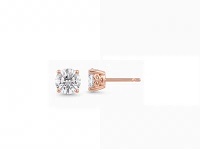 Diamonbliss Women's 4.5mm Round Cut Solitaire Stud Earrings - Rose Gold
