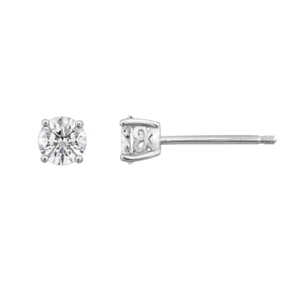 Diamonbliss Women's 4.5mm Round Cut Solitaire Stud Earrings - White