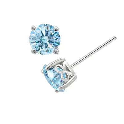 Diamonbliss Women's 6.25mm Round Cut Solitaire Stud Earrings - Green