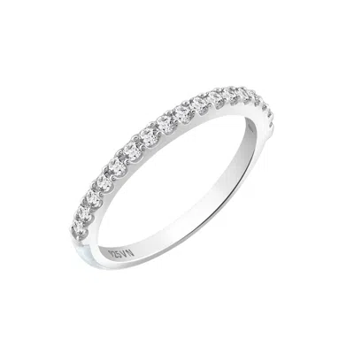Diamonbliss Women's  Embellished With Swarovski Half Carat Round  Cut Half Eternity Ring, White