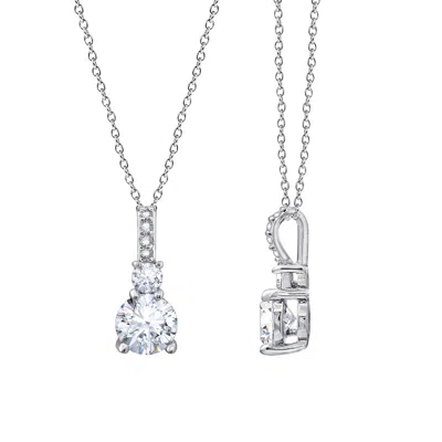 Diamonbliss Women's  Embellished With Swarovski Yellow Plated Round Cut Solitaire Drop Pendant Neckla