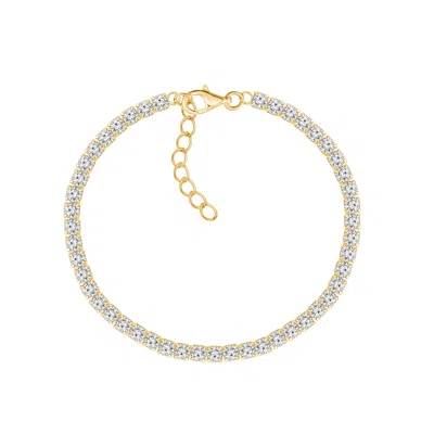 Diamonbliss Women's  Marilyn Monroe Dainty Tennis Bracelet, Yellow Gold