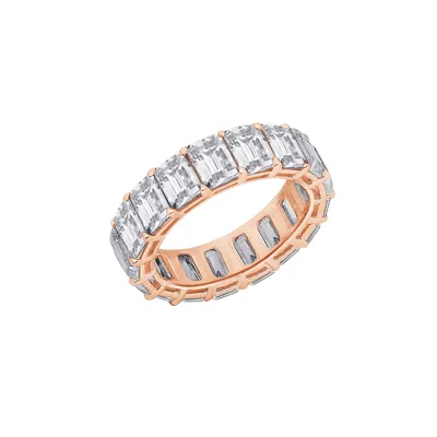 Diamonbliss Women's  Marilyn Monroe Emerald Cut Eternity Ring, Rose Gold