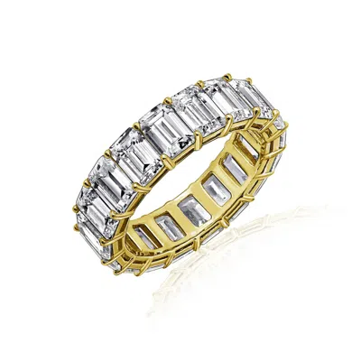 Diamonbliss Women's  Marilyn Monroe Emerald Cut Eternity Ring, Yellow Gold