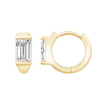 Diamonbliss Women's  Marilyn Monroe Solo Baguette Huggie Hoops - Yellow