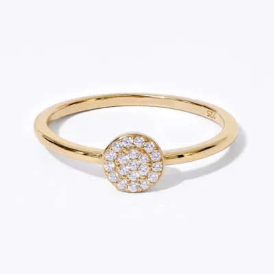 Diamonbliss Women's  Round Shapre Pave Dainty Band Ring, Yellow Gold