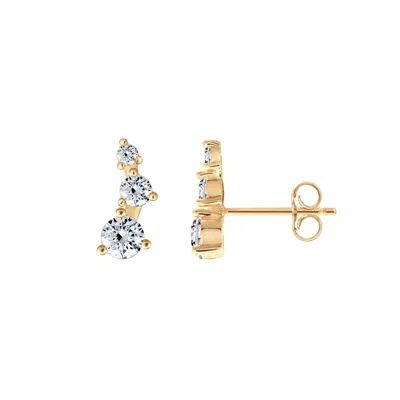 Diamonbliss Women's  Tiny Stud Earrings, Star Map, Yellow