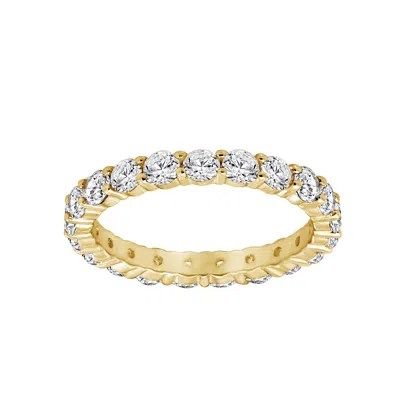 Diamonbliss Women's  Two And Half Carats Round Eternity Ring, Yellow Gold