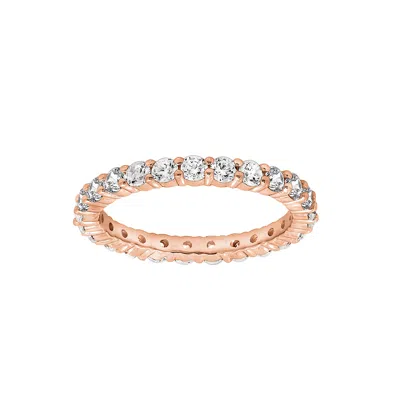 Diamonbliss Women's  Two Carats Round Eternity Ring, Rose Gold