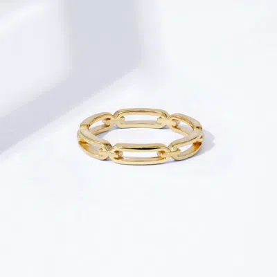 Diamonbliss Women's Elongated Link Plain Ring - Yellow