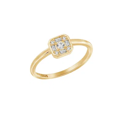 Diamonbliss Women's Gold  Marilyn Monroe Cluster Square Ring