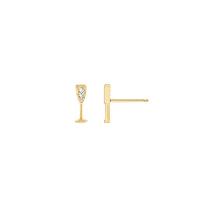 Diamonbliss Women's Gold  Marilyn Monroe Cocktail Glass Stud Earrings
