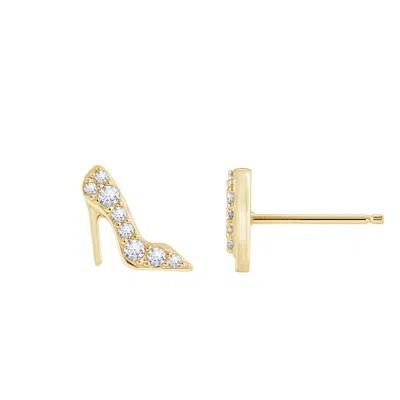 Diamonbliss Women's Gold  Marilyn Monroe High Heel Stud Earrings