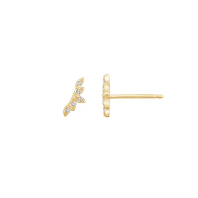 Diamonbliss Women's Gold  Marilyn Monroe Leaf Stud Earrings