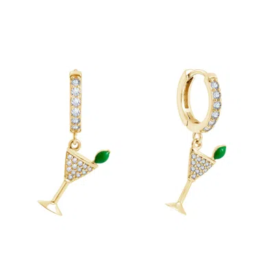 Diamonbliss Women's Gold  Marilyn Monroe Martini Glass Hoop Earrings