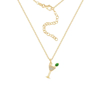 Diamonbliss Women's Gold  Marilyn Monroe Martini Glass Necklace