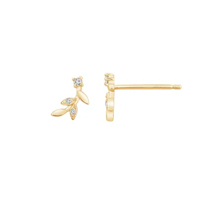 Diamonbliss Women's Gold  Marilyn Monroe Mini Leaf Earrings